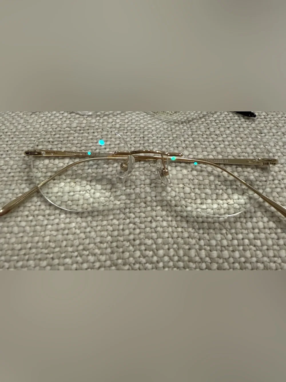 Gold Rimless Reading Glasses - Lightweight Frame +1.75 by Yesglasses Titanium.